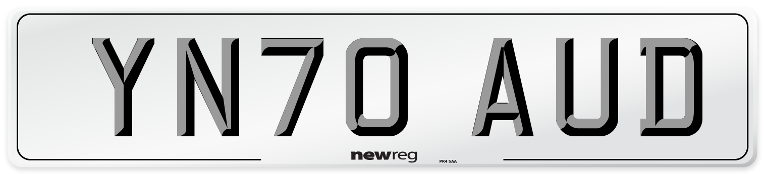YN70 AUD Number Plate from New Reg